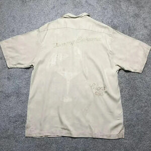Tommy Bahama Silk Embroidered Shirt Cigar Club Short Sleeves